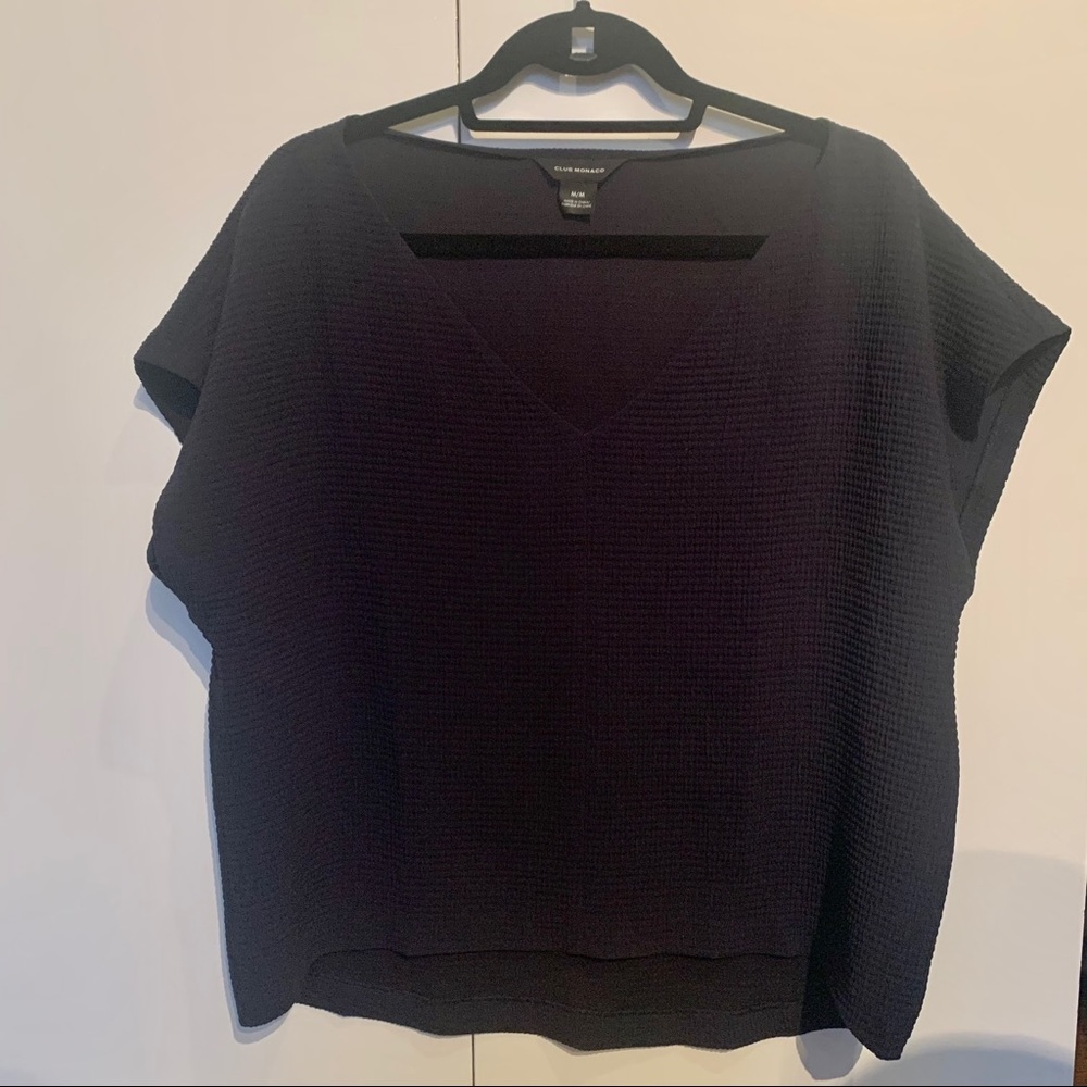 Club Monaco Oversized Navy Blouse Tee, Med